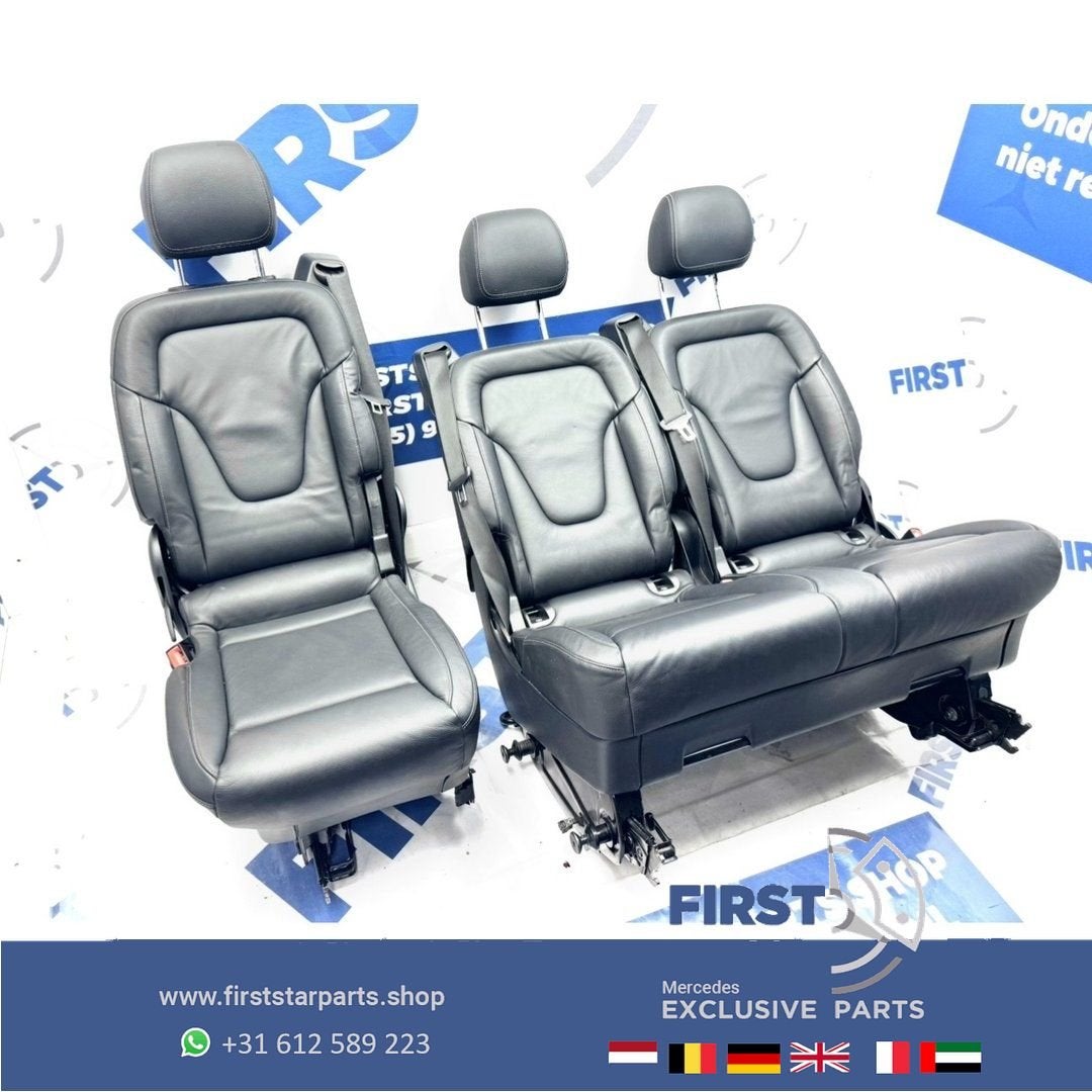 W447 VITO / V KLASSE ACHTERBANK ZWART LEER interieur Mercede, Auto-onderdelen, Interieur en Bekleding, Gebruikt, -, Ophalen of Verzenden