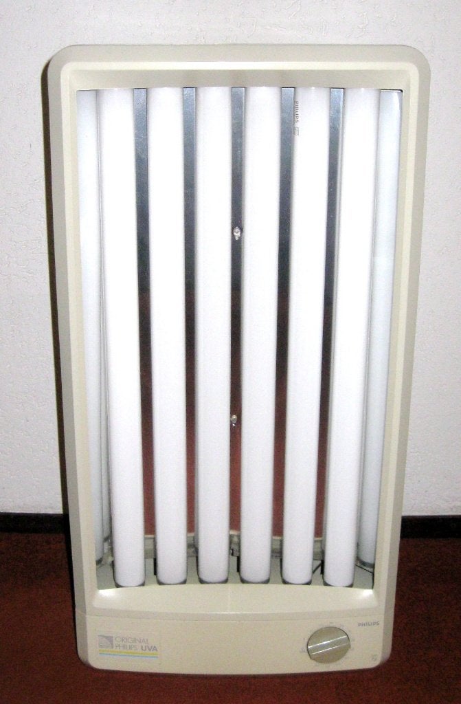 Philips HP3146 UV-A compact solarium, Ophalen, Zo goed als nieuw, Gezichtsbruiner, Minder dan 10 lampen