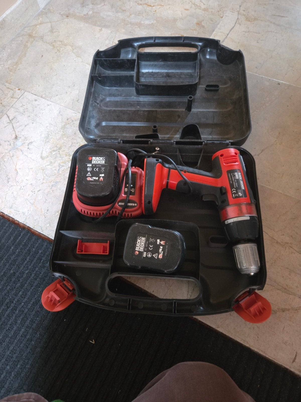 Black & Decker PS122 Accuboormachine met Koffer en Accu's, Ophalen, Gebruikt, Variabele snelheid, Boor- en Schroefmachine