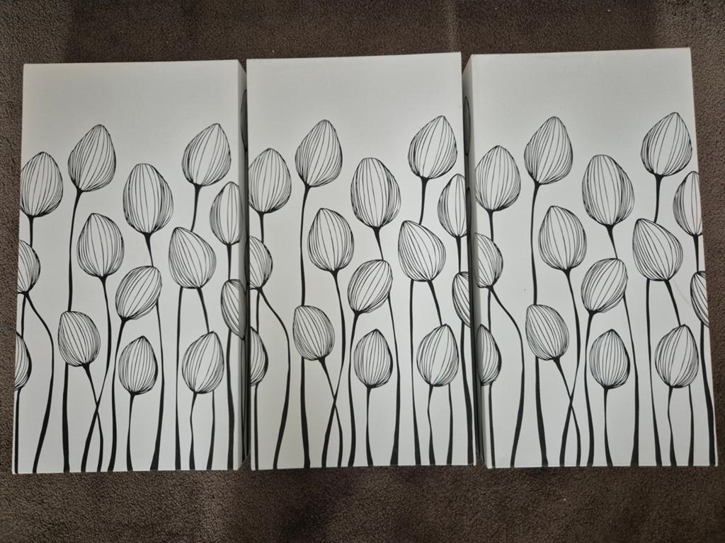 Ikea Lerkin canvas 3 x, Ophalen, Zo goed als nieuw, Schilderij, 75 cm of meer