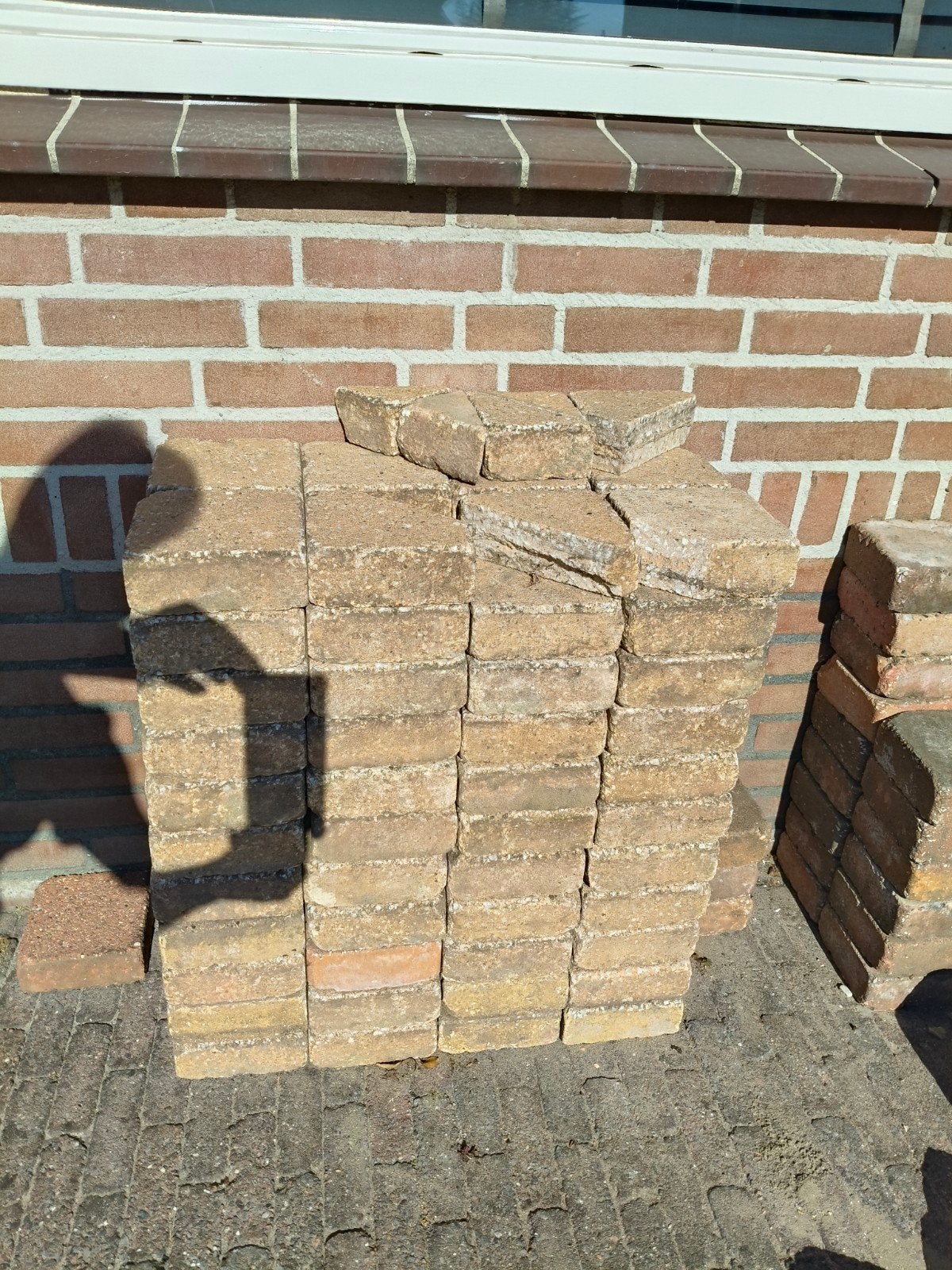 85 gele koppelstones 15x15 cm, Ophalen, Gebruikt, Beton, Klinkers