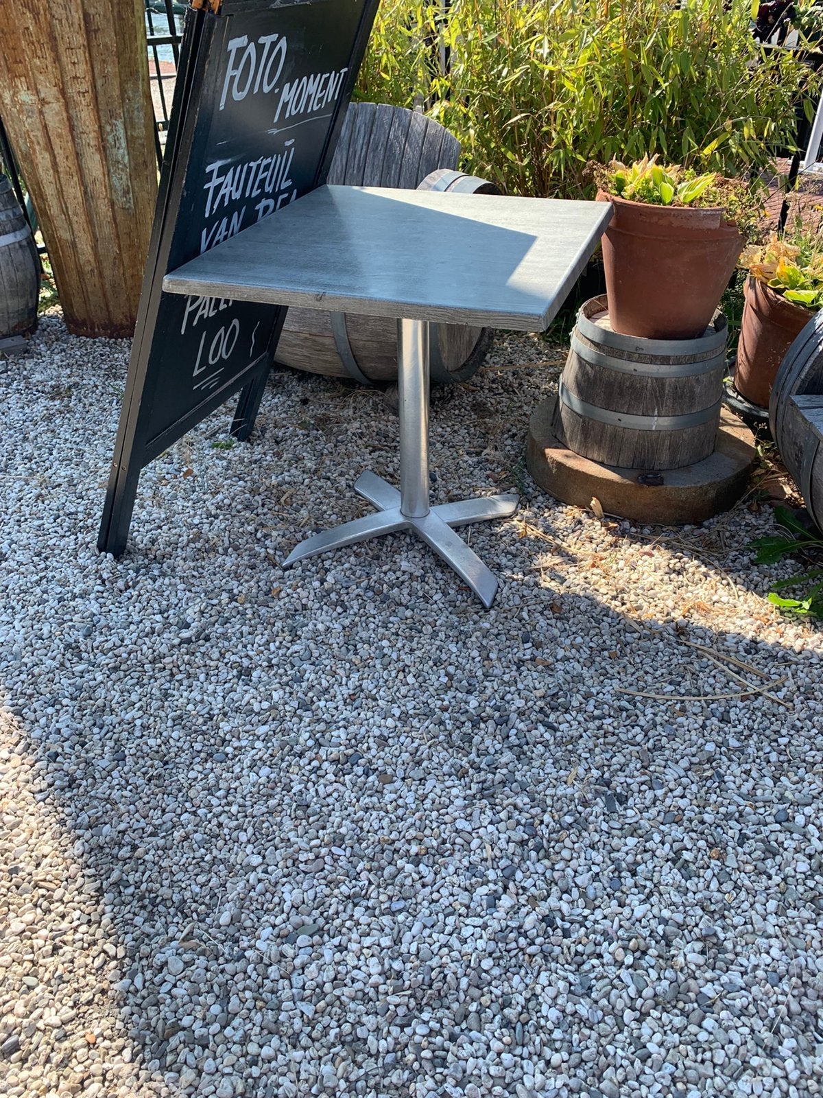 Tuintafeltje / Tuin tafeltje/ Bistro tafel, Tuin en Terras, Tuintafels, Ophalen, Zo goed als nieuw, Rond, Aluminium