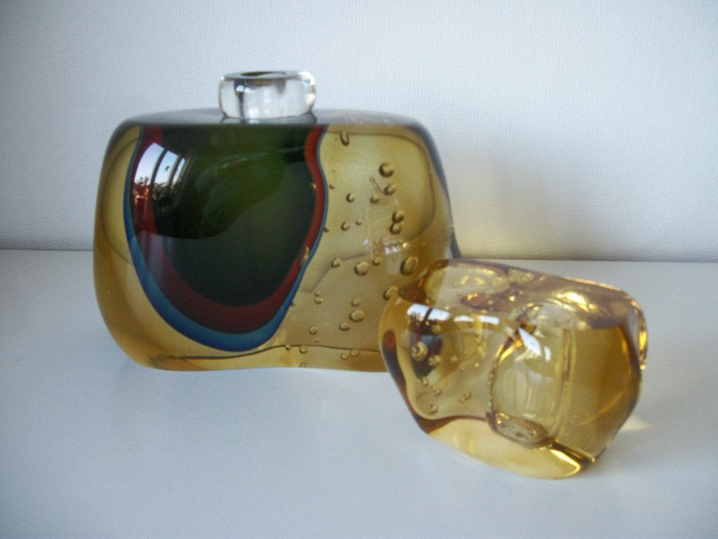 Decoratie Murano Design Fles met dop - 22 x 12 x 17 - zgan, Ophalen of Verzenden, Zo goed als nieuw, Overige typen