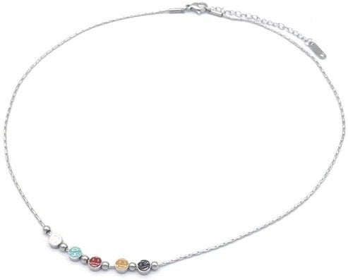 Smiley Ketting - Gekleurde Emoji Bedeltjes, Overige materialen, Overige kleuren, Info@medase.nl, Medase