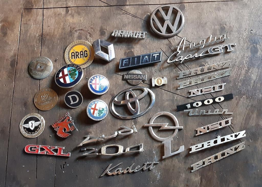 Diverse Vintage Auto Emblemen en Badges - Verzameling, Ophalen of Verzenden, Gebruikt, Auto's