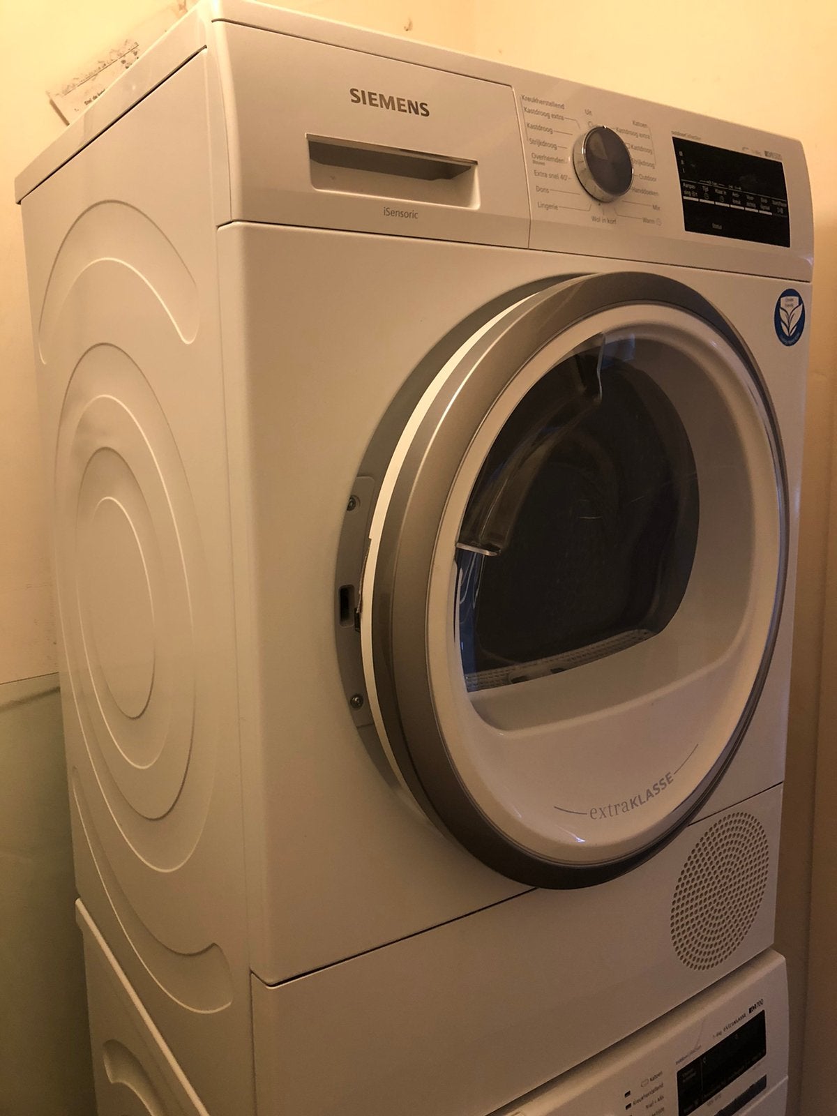 Wasdroger Siemens WT48RT91NL, weinig gebruikt, Ophalen, 8 tot 10 kg, Zo goed als nieuw, 85 tot 90 cm