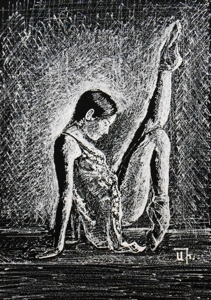 "Dans", Antiek en Kunst, Figuren, Verzenden, Papier/karton, Gesigneerd