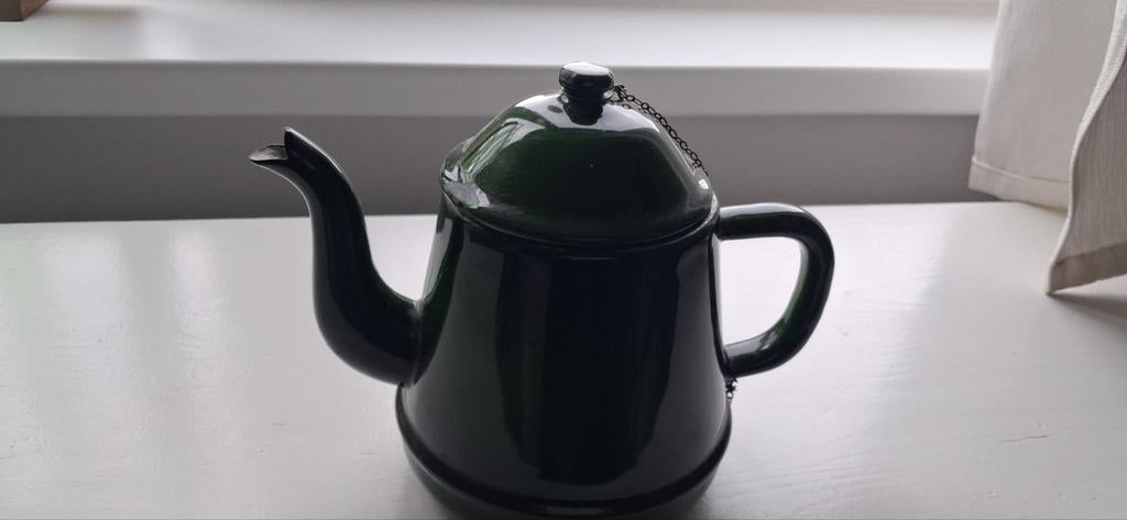 Vintage Groen Emaille Kannetje, Ophalen of Verzenden