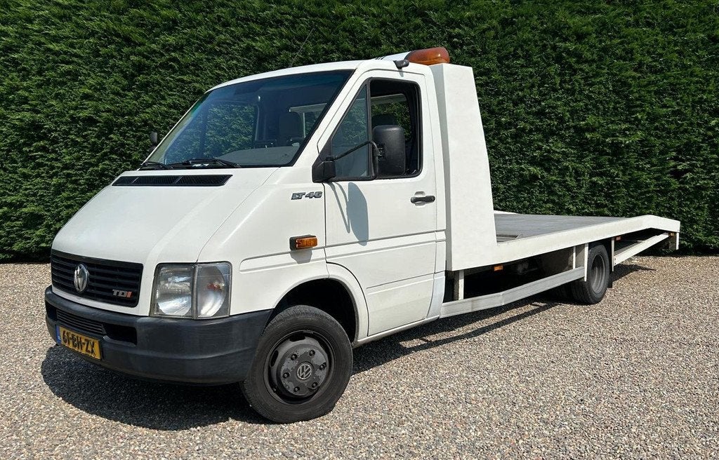 Volkswagen LT 46A 2.8 TDI Oprijwagen Airco Carplay DubbelLuc, Gebruikt, Zwart, 4 cilinders, Startonderbreker