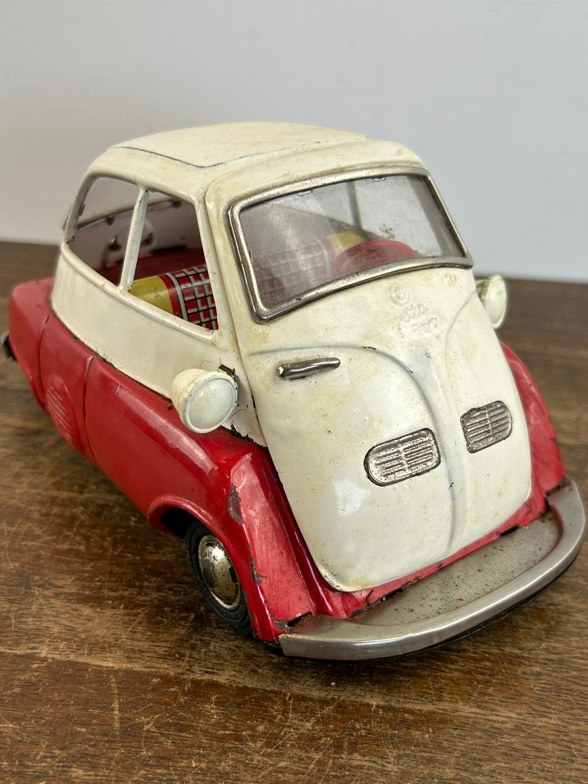 Bandai Blikken BWM Isetta Rood Wit made in Japan, Antiek en Kunst, Ophalen of Verzenden