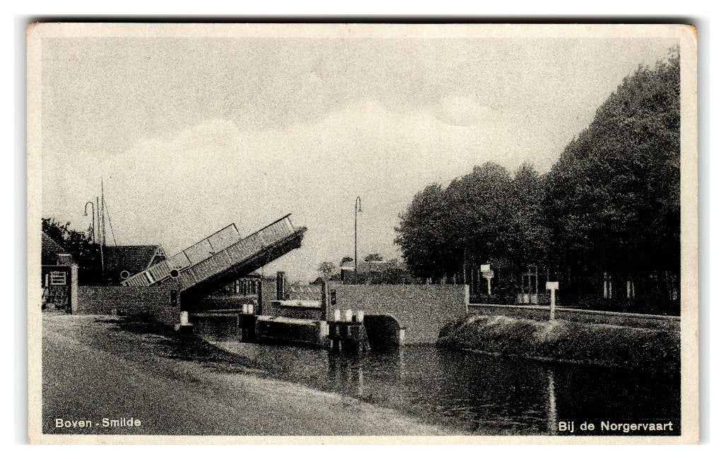 Bovensmilde, Bij de Norgervaart, Verzenden, 1920 tot 1940, Gelopen, Drenthe