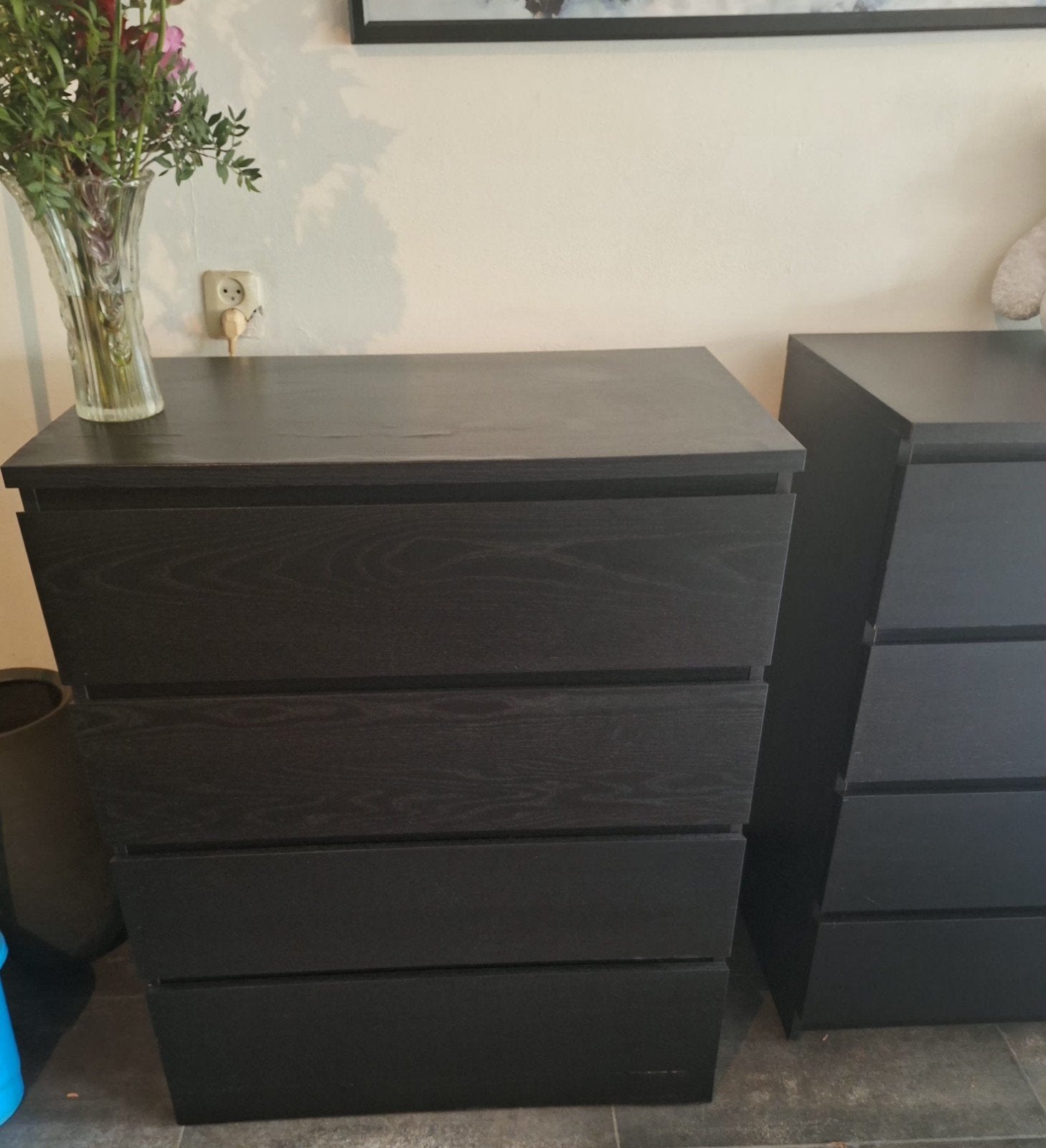 2x IKEA Malm Kast Bruin Zwart met 4 Lade - Zo goed als nieuw, Zo goed als nieuw, 3 of 4 laden, Minder dan 100 cm, 25 tot 50 cm