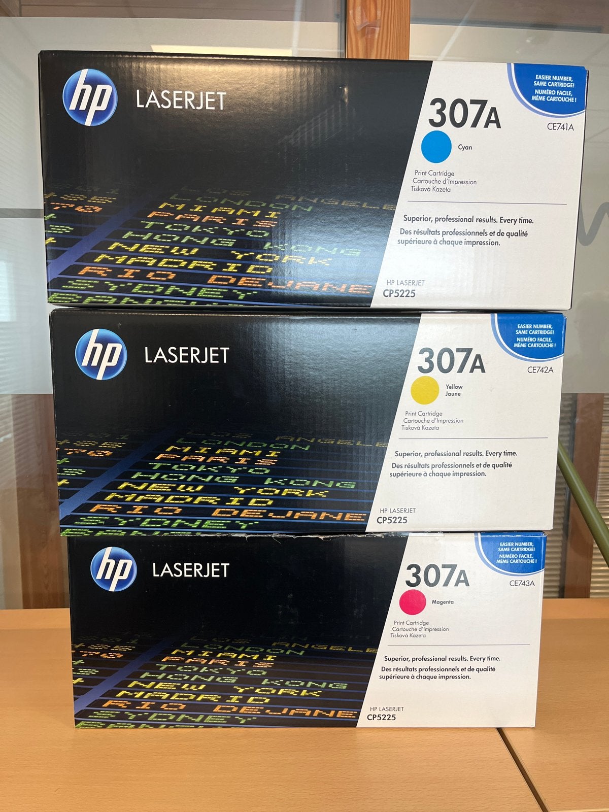 HP LaserJet 307A Toner Cartridges - Cyaan, Geel, Magenta, Ophalen of Verzenden, Nieuw, Toner