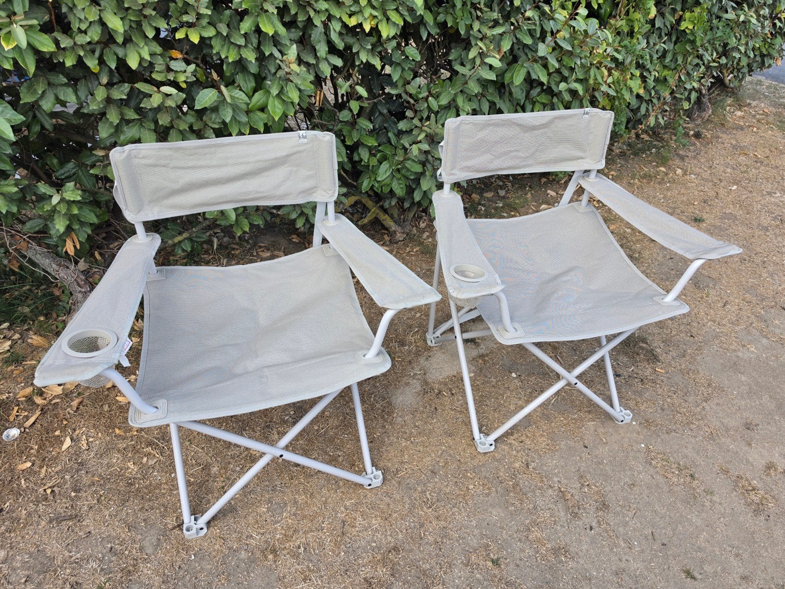 2x Opvouwbare campingstoelen Decathlon maat XL, Ophalen of Verzenden, Zo goed als nieuw, Campingstoel