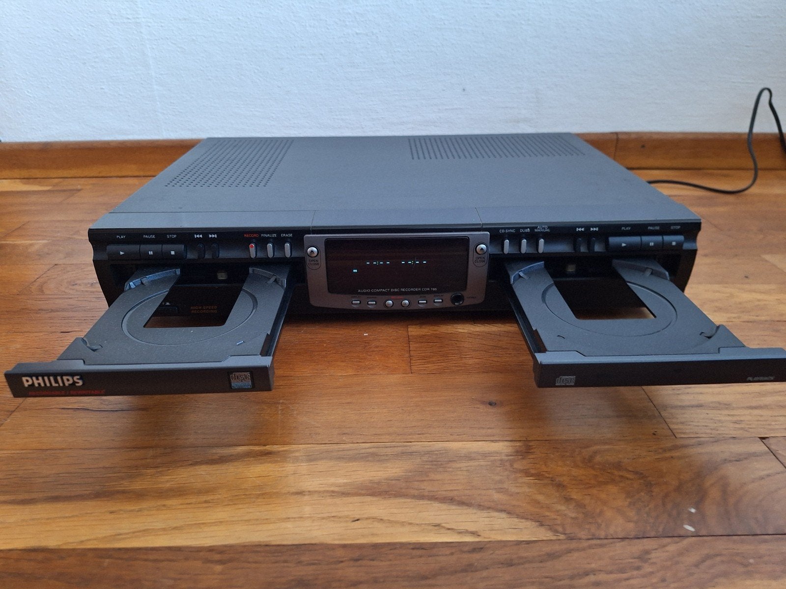 Vintage Philips CDR 765 - Dual Deck Audio CD recorder/speler, Ophalen of Verzenden, Gebruikt, Philips