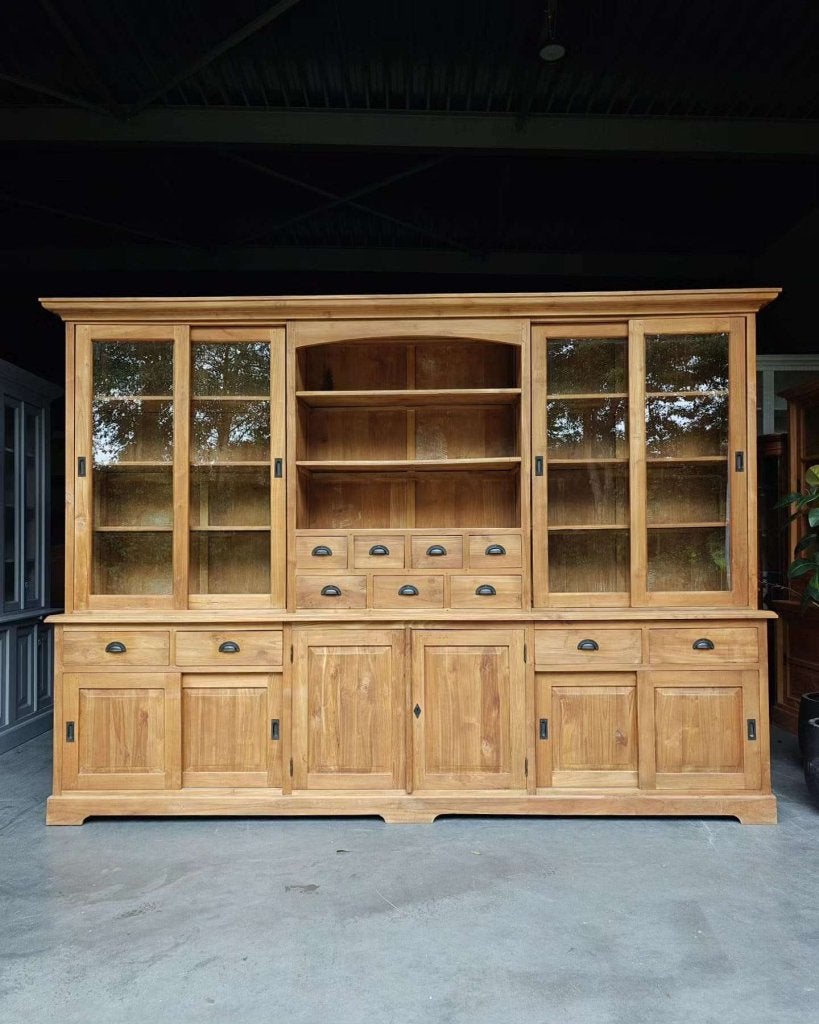 Grote / Brede winkelkast | Apothekerskast teak XXL #0580, Gebruikt, -, 200 cm of meer, -
