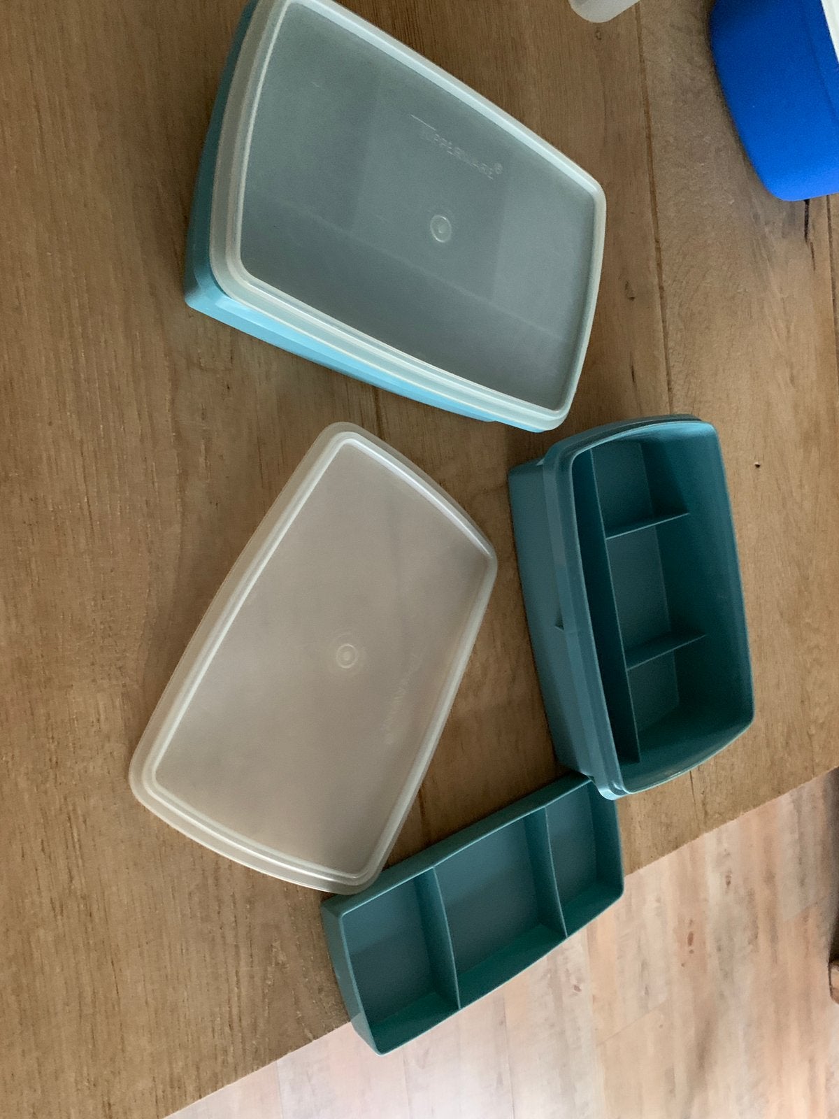 Tupperware hobbydoos / naaidoos blauw per stuk, Gebruikt, Tupperware, Overige typen, Hobbydoos