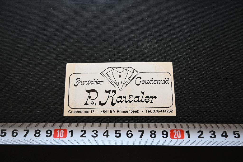 sticker prinsenbeek juwelier goudsmid p kawaler groenstraat, Ophalen, Zo goed als nieuw