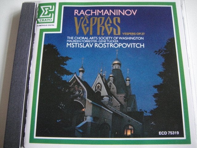 RACHMANINOV Vepres CD ROSTROPOVICH ERATO, Ophalen of Verzenden, Romantiek, Zo goed als nieuw, Overige typen