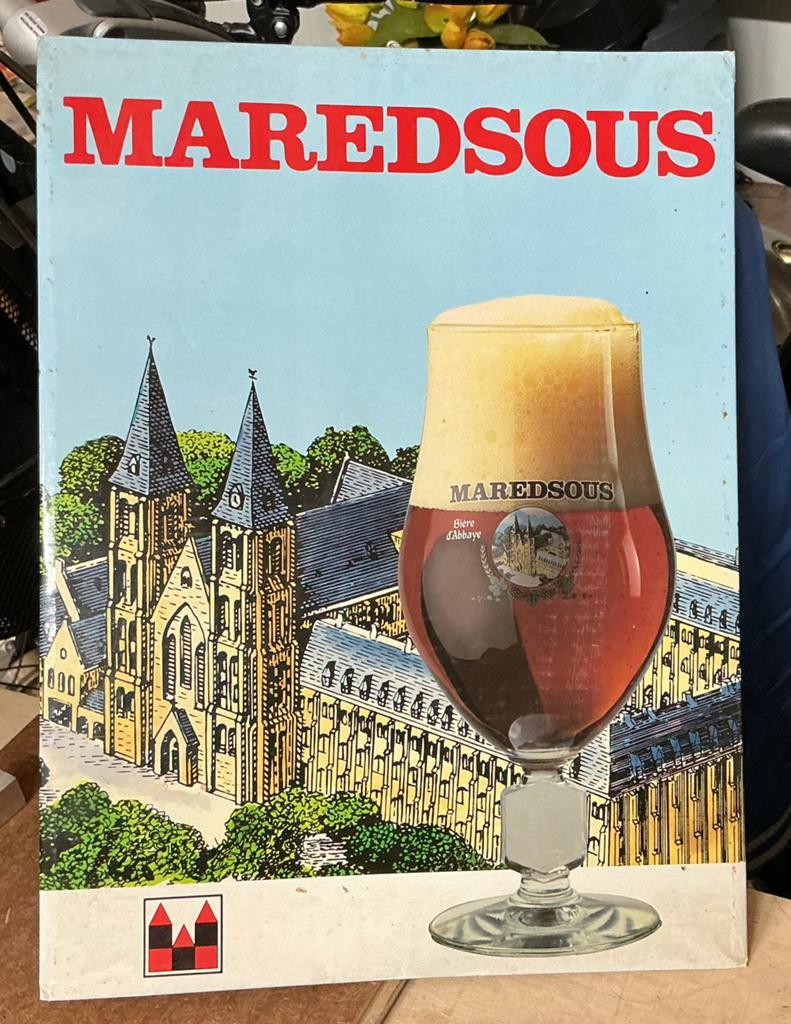 Oude bierreklame MAREDSOUS karton geplastificeerd, Verzamelen, Ophalen of Verzenden, Zo goed als nieuw, Reclamebord, Plaat of Schild