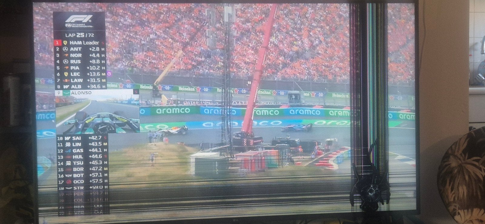LG 55 inch tv met beeldschade - voor onderdelen/reparatie, Ophalen, Gebruikt, 50 Hz, 100 cm of meer