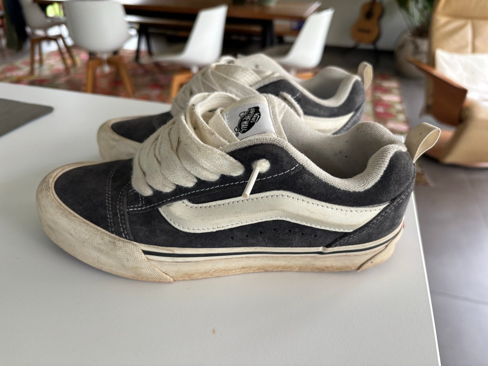 Vans Old Skool Sneakers - Grijs-blauwWit - Maat 38, Kleding | Dames, Ophalen of Verzenden, Gedragen, Grijs, Sneakers of Gympen