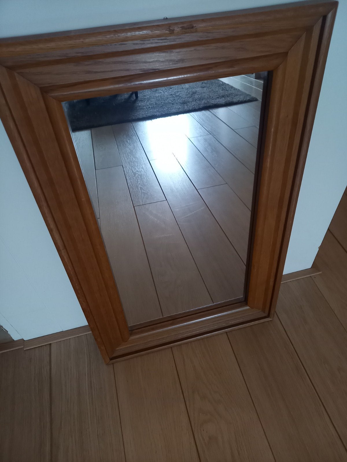 houten wandspiegel 74 x 47 cm, Huis en Inrichting, Ophalen, Rechthoekig, Minder dan 50 cm, Minder dan 100 cm