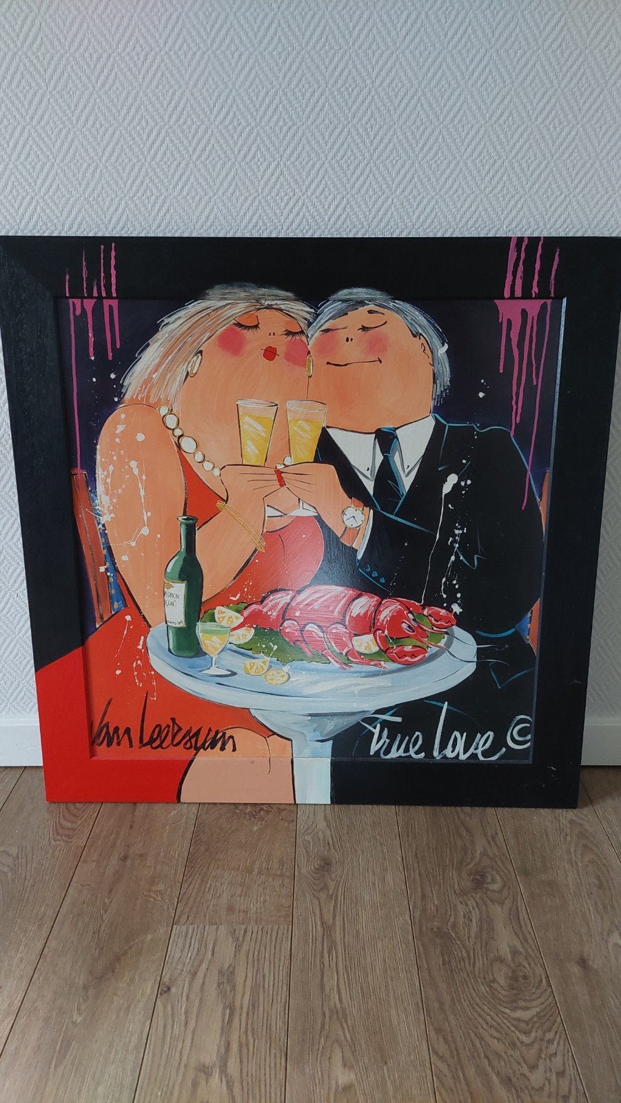 Schilderij 'True Love' van Van Leersum - 84x84 cm, Antiek en Kunst, Ophalen