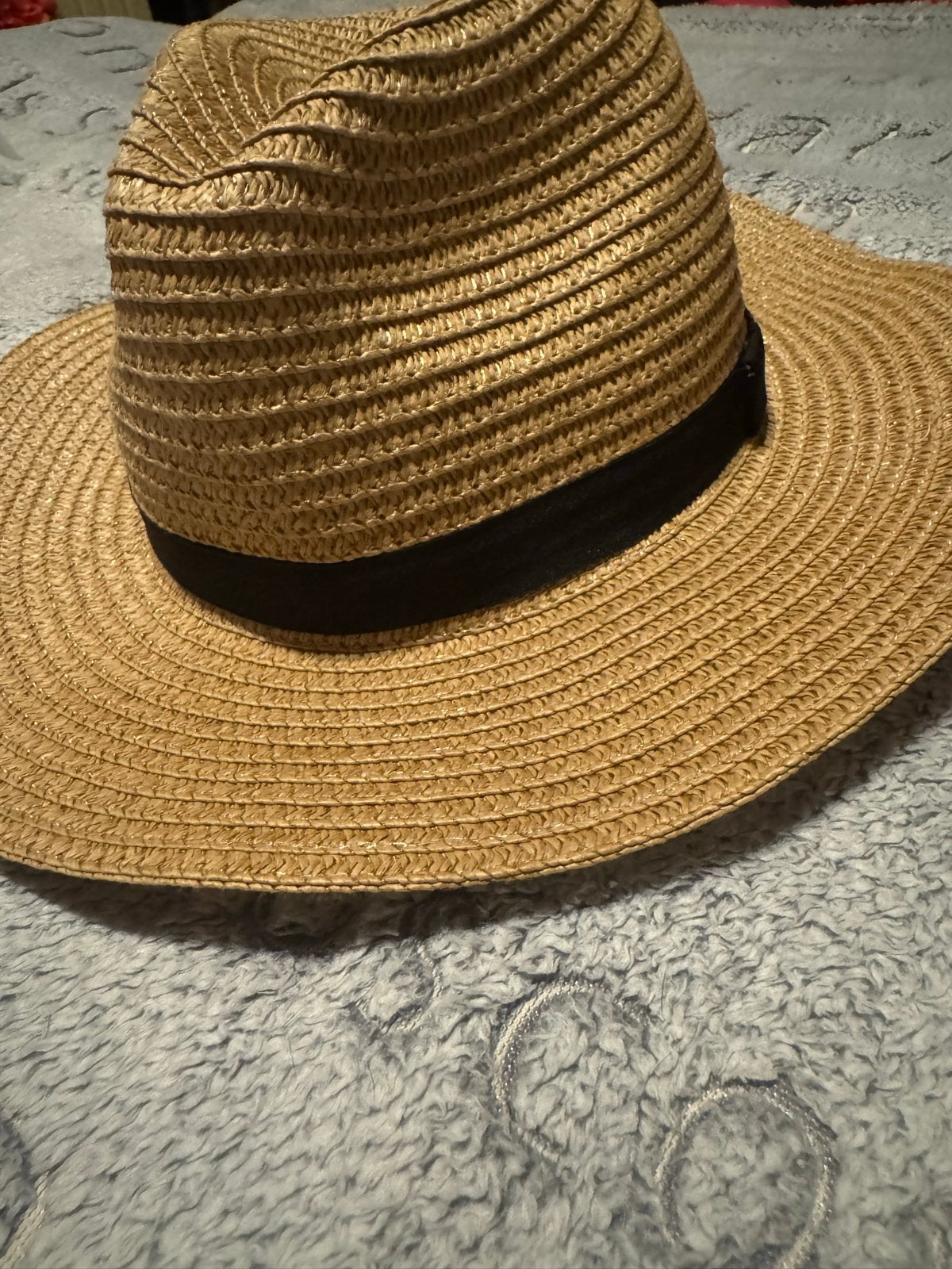 Stijlvolle Strohoed met Zwarte Band - Nieuw, Kleding | Dames, Hoeden en Petten, Ophalen of Verzenden, Nieuw, One size fits all