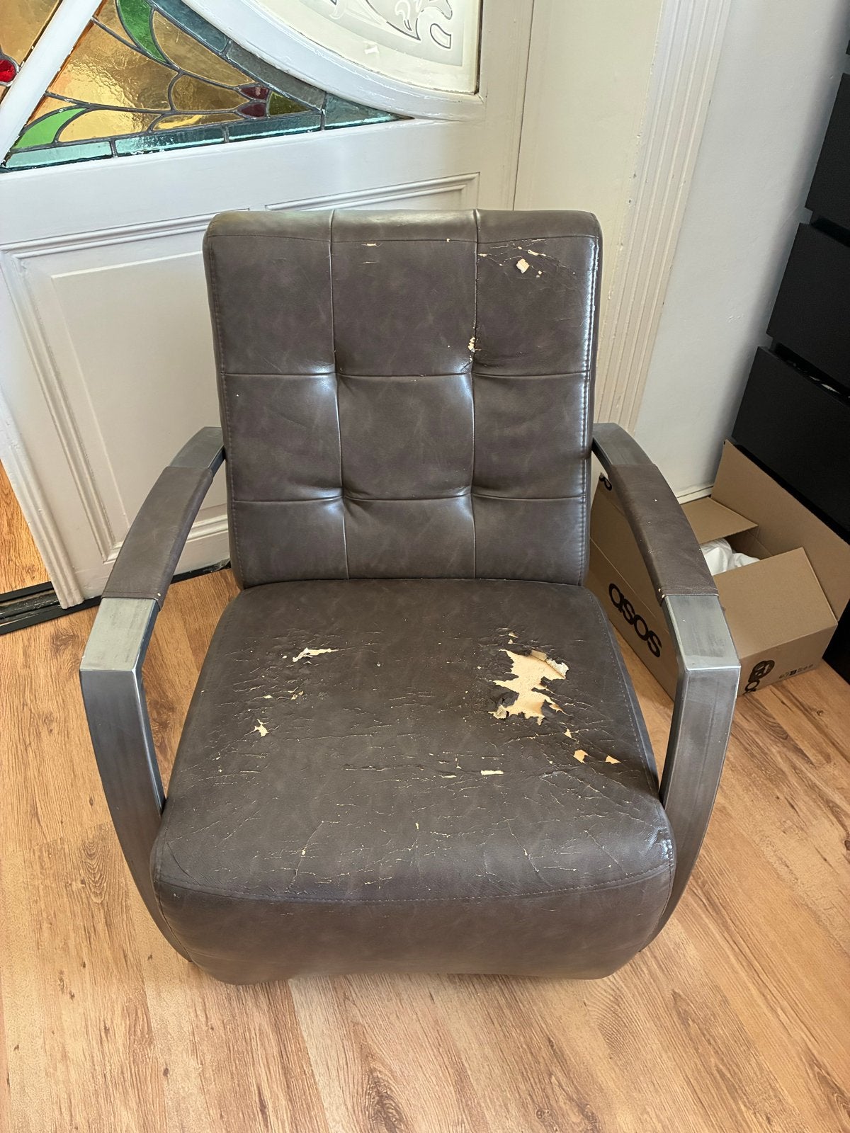 Gratis Goossens fauteuil - moet opnieuw bekleed worden, Huis en Inrichting, Ophalen, Gebruikt, Leer, 75 tot 100 cm