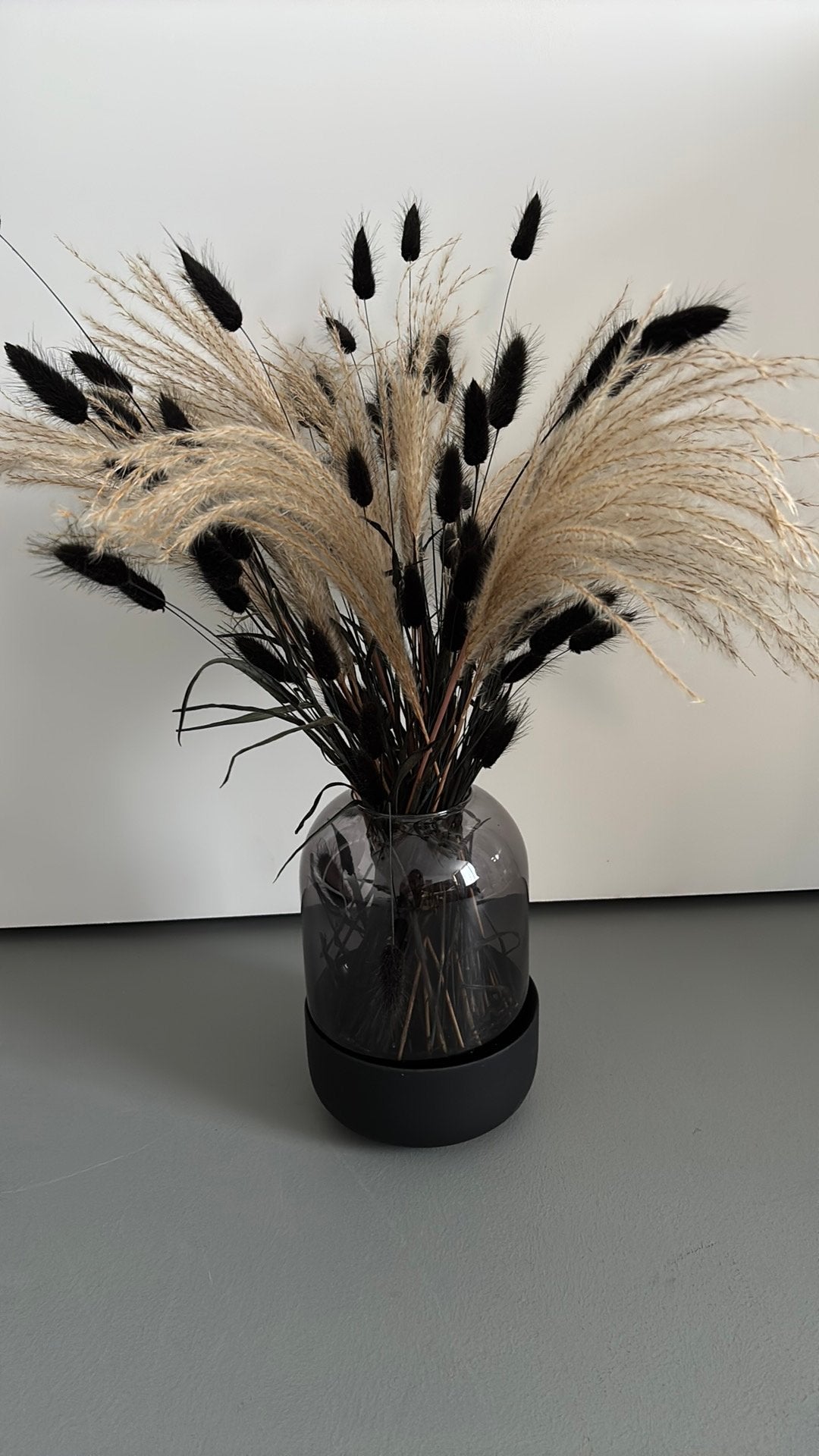 Vaasje 23x17cm rookglas, 23 cm, Gebruikt, Zwart, Ophalen of Verzenden