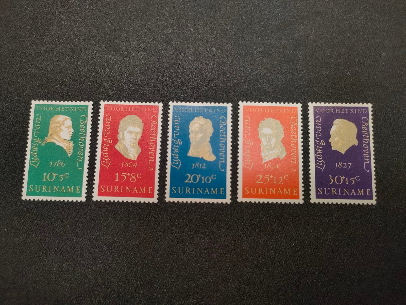 Suriname postzegels Beethoven 'Voor het Kind' set, Ophalen of Verzenden, Postfris