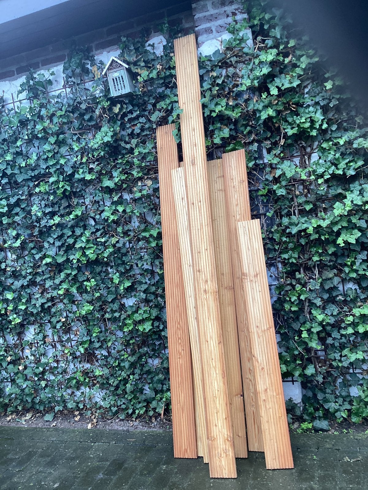 Partij larix terrasplanken, Ophalen, Zo goed als nieuw, Minder dan 180 cm, Palen