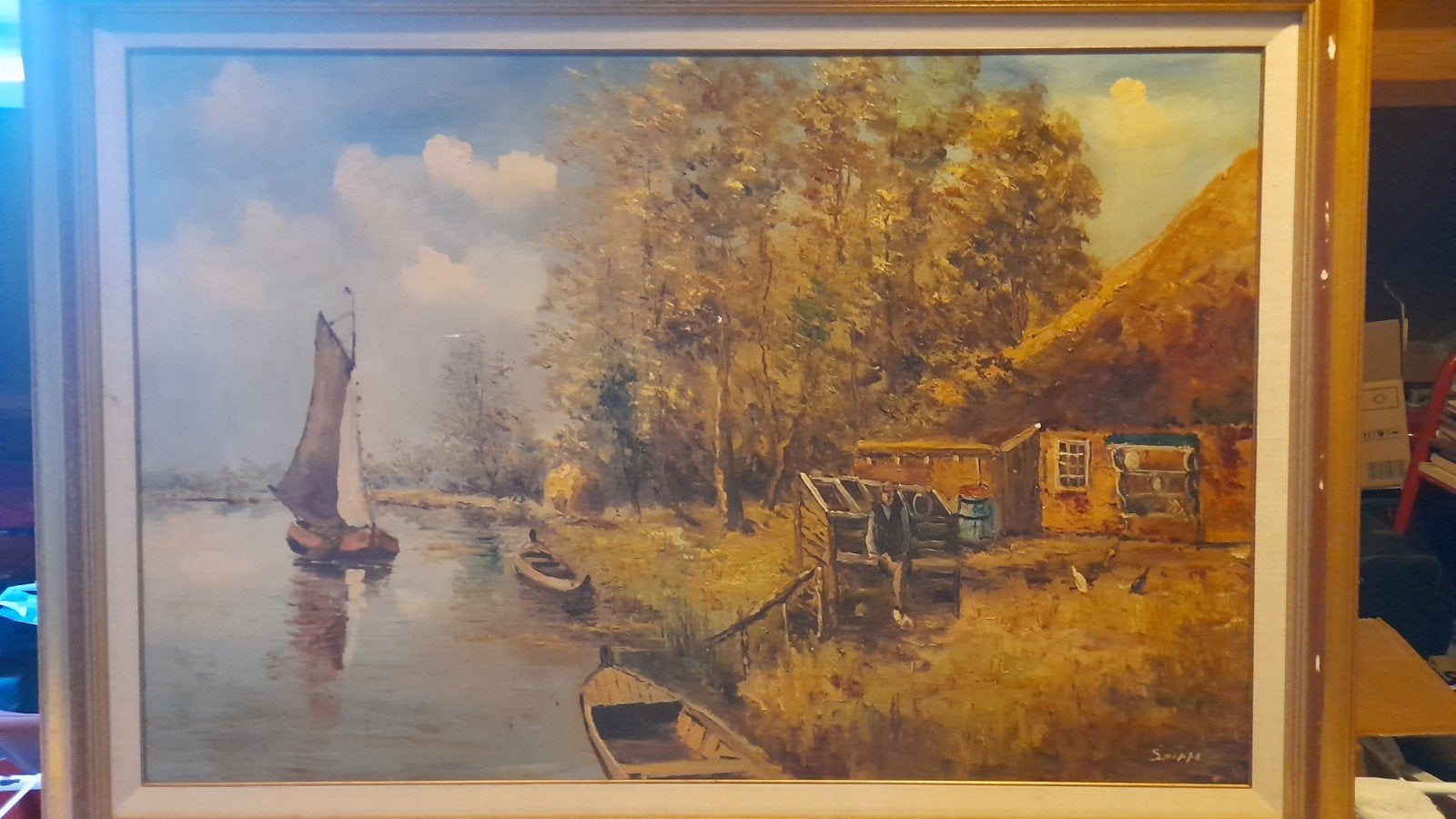 Schilderij olieverf op doek sig Snippe 105,5 cm 70.5 cm., Ophalen