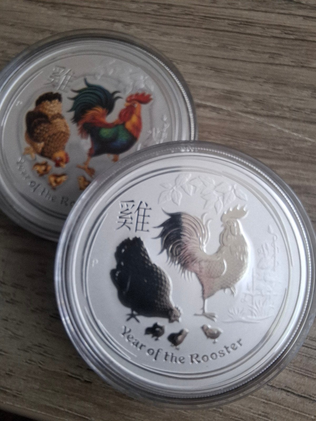 lunar 2 year of the rooster 2017. Naturel of color., Ophalen of Verzenden, Zilver