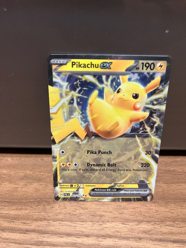 Pikachu EX Pokémon Kaart - Zo goed als nieuw, Ophalen, Zo goed als nieuw, Losse kaart, Foil