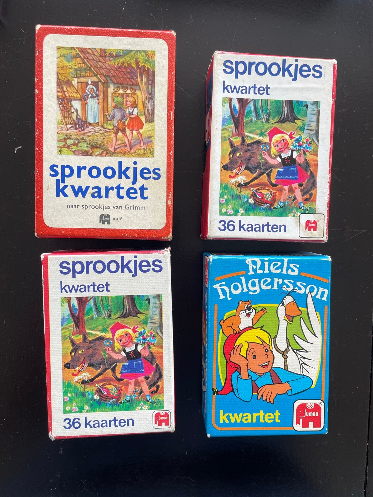 Jumbo Kwartet Spellen: Niels Holgersson & Sprookjes, Drie of vier spelers, Ophalen of Verzenden, Gebruikt