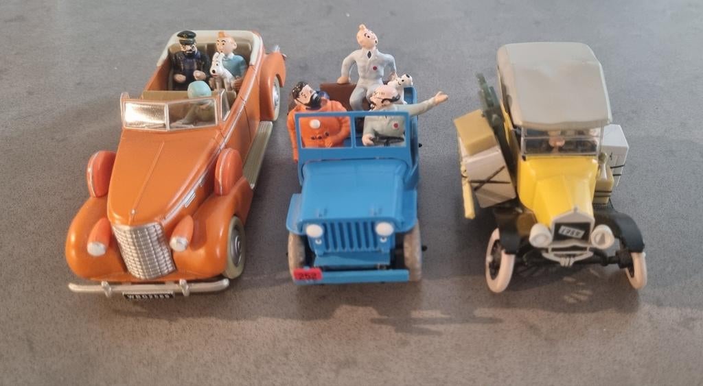 3x Kuifje auto in nieuwstaat, Ophalen of Verzenden, Kuifje, Beeldje of Figuurtje