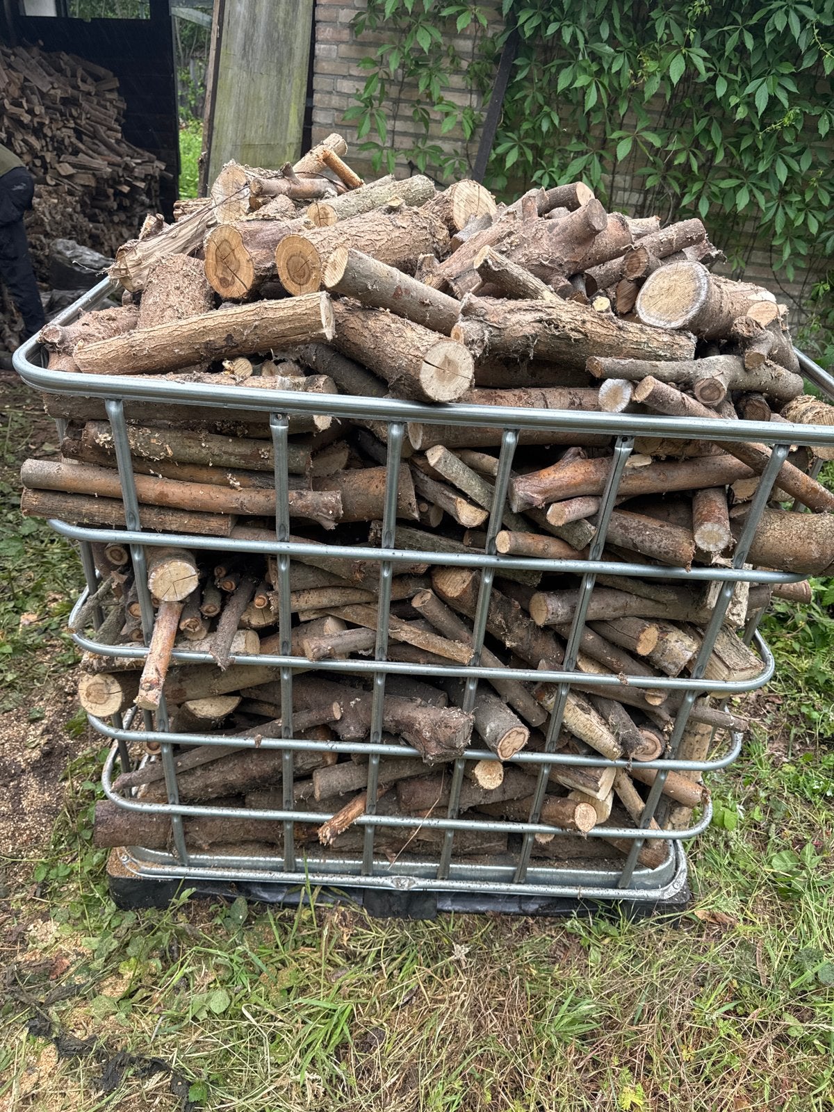 Kachelhout in IBC kratten - Diverse houtsoorten, 3 tot 6 m³, Ophalen, Overige houtsoorten, Blokken