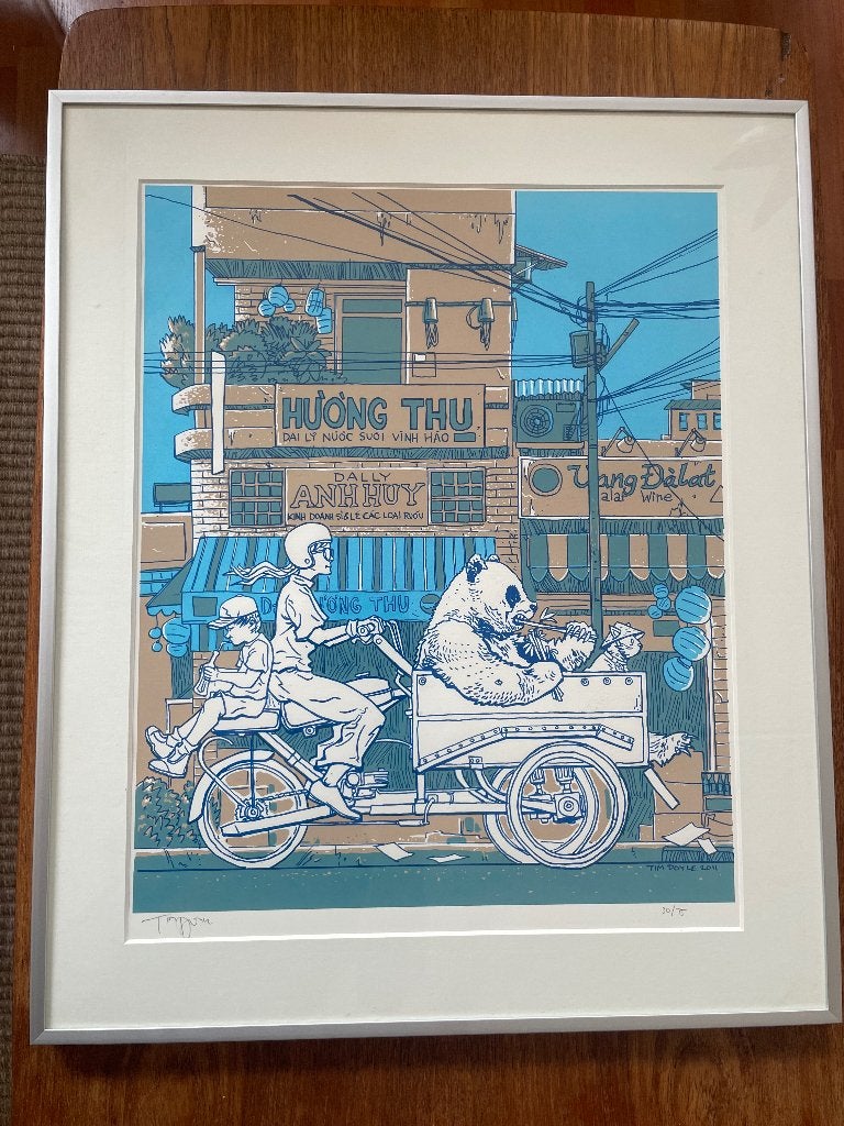 zeefdruk 'Vietnam on wheels' Tim Doyle oplage 30/75, Gelimiteerde oplage, Ophalen of Verzenden, Zeefdruk