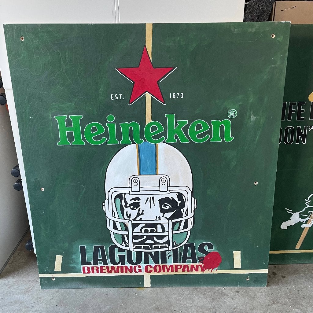 Heineken Lagunitas Bier Reclamebord Schilderij 113x124cm, Verzamelen, Ophalen, Zo goed als nieuw, Reclamebord, Plaat of Schild
