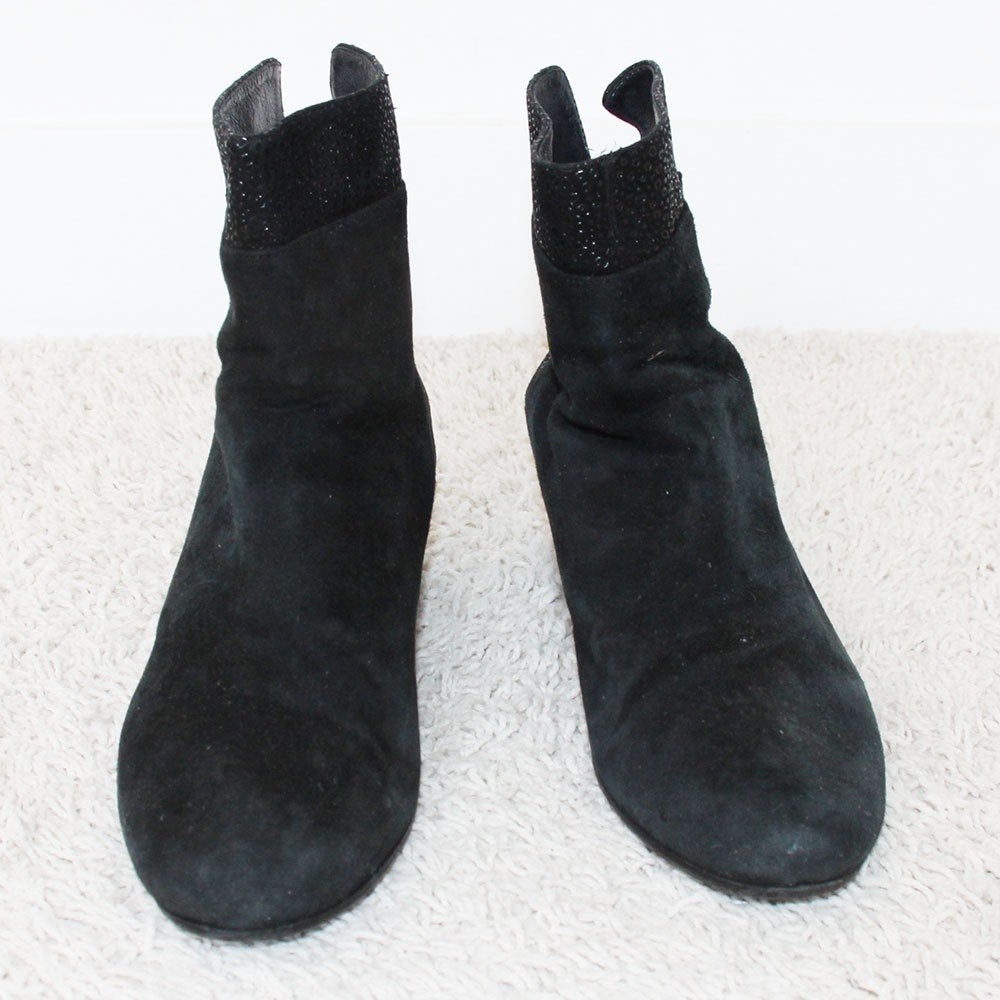 Schitterende Suede Poccopazza Laarsjes - 31 (Maat 40) € 95,-, Zwart, Ophalen of Verzenden, Zo goed als nieuw, Lage of Enkellaarzen