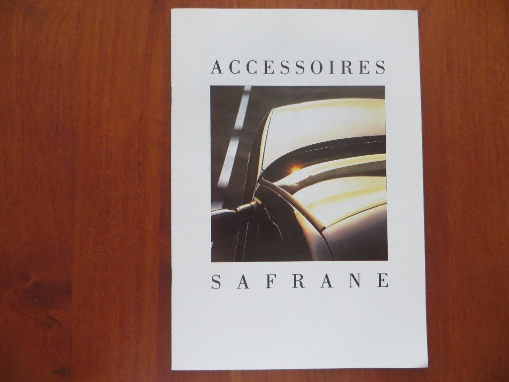 Renault Safrane Accessoires (sept. 1992) + prijslijst, Ophalen of Verzenden, Nieuw, Renault