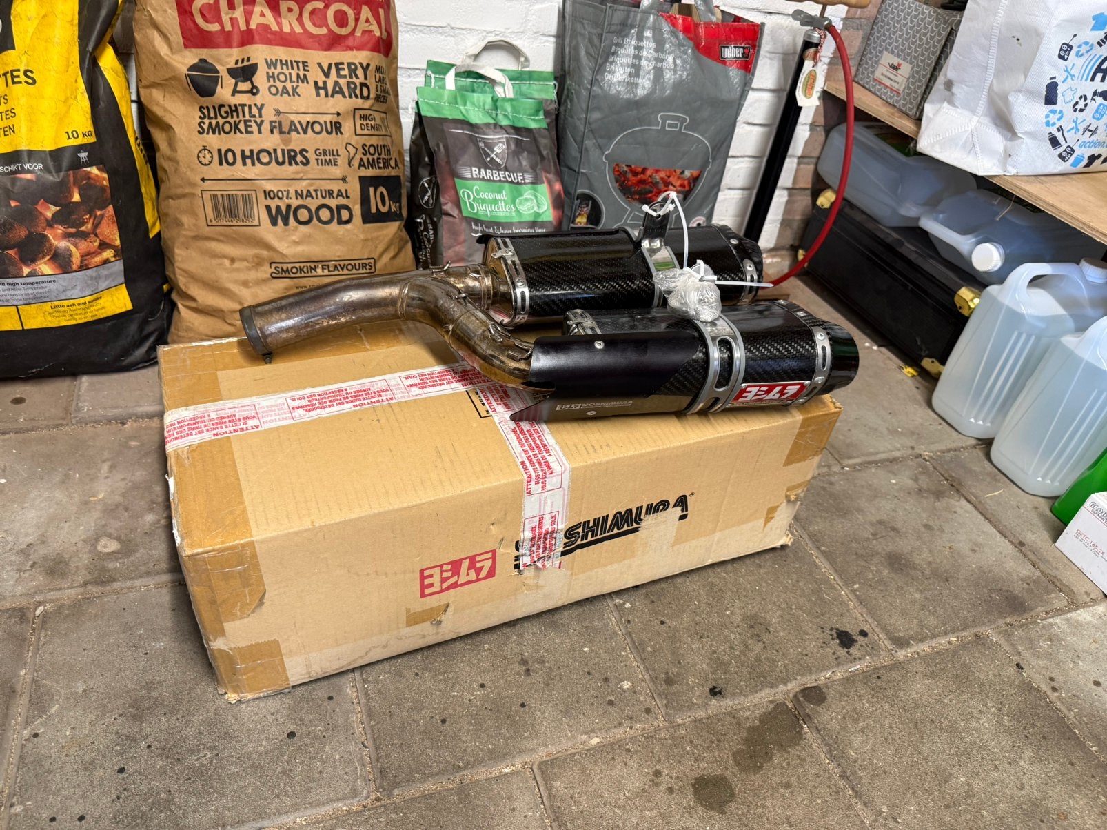 Suzuki B-King Carbon Yoshimura uitlaat exhaust double muffle, Motoren, Onderdelen | Suzuki, Ophalen of Verzenden, Gebruikt