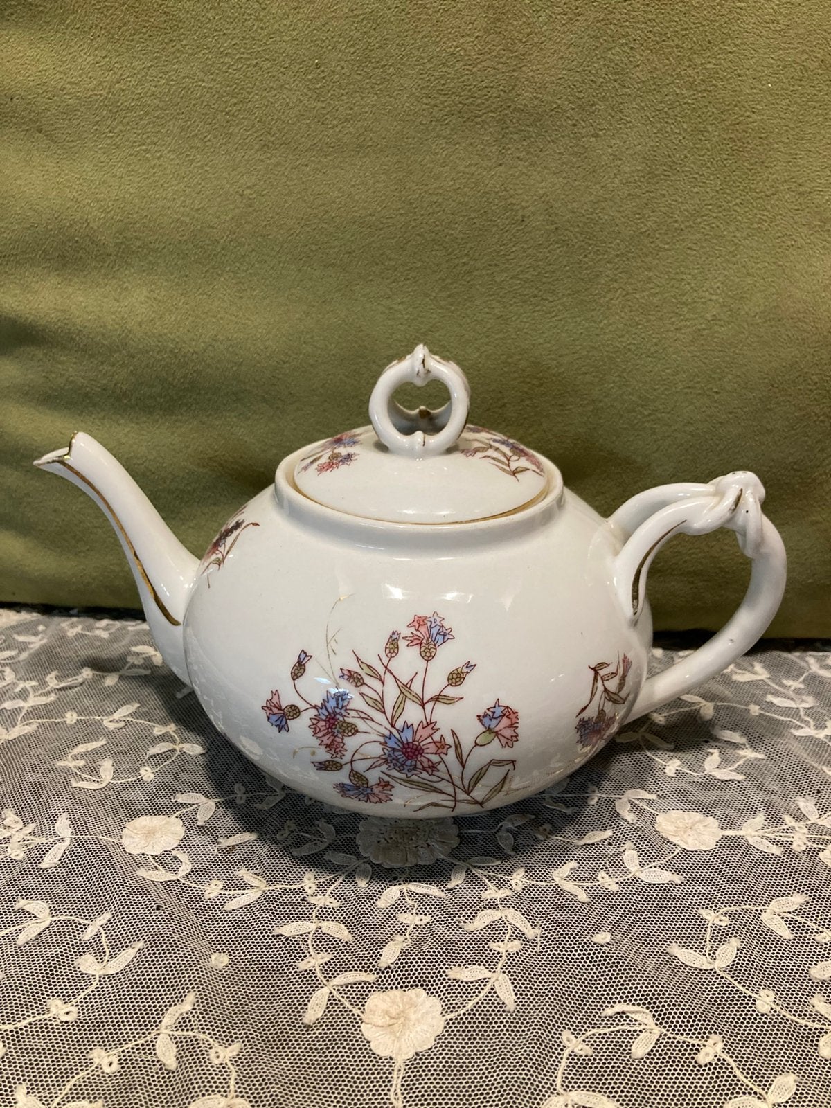 Antieke theepot DBF porselein (190825), Ophalen of Verzenden