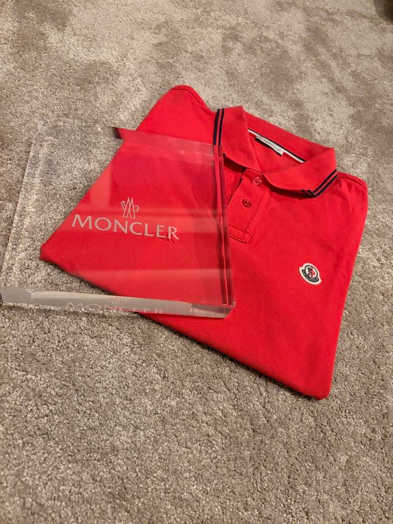 Moncler polo t-shirt rood - Maat S, Verzenden, Zo goed als nieuw, Maat 46 (S) of kleiner, Rood