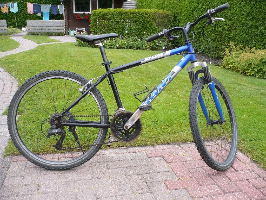 Stoere giant boulder mountainbike met 27 versnellingen, Gebruikt, Hardtail, Velgrem, Giant