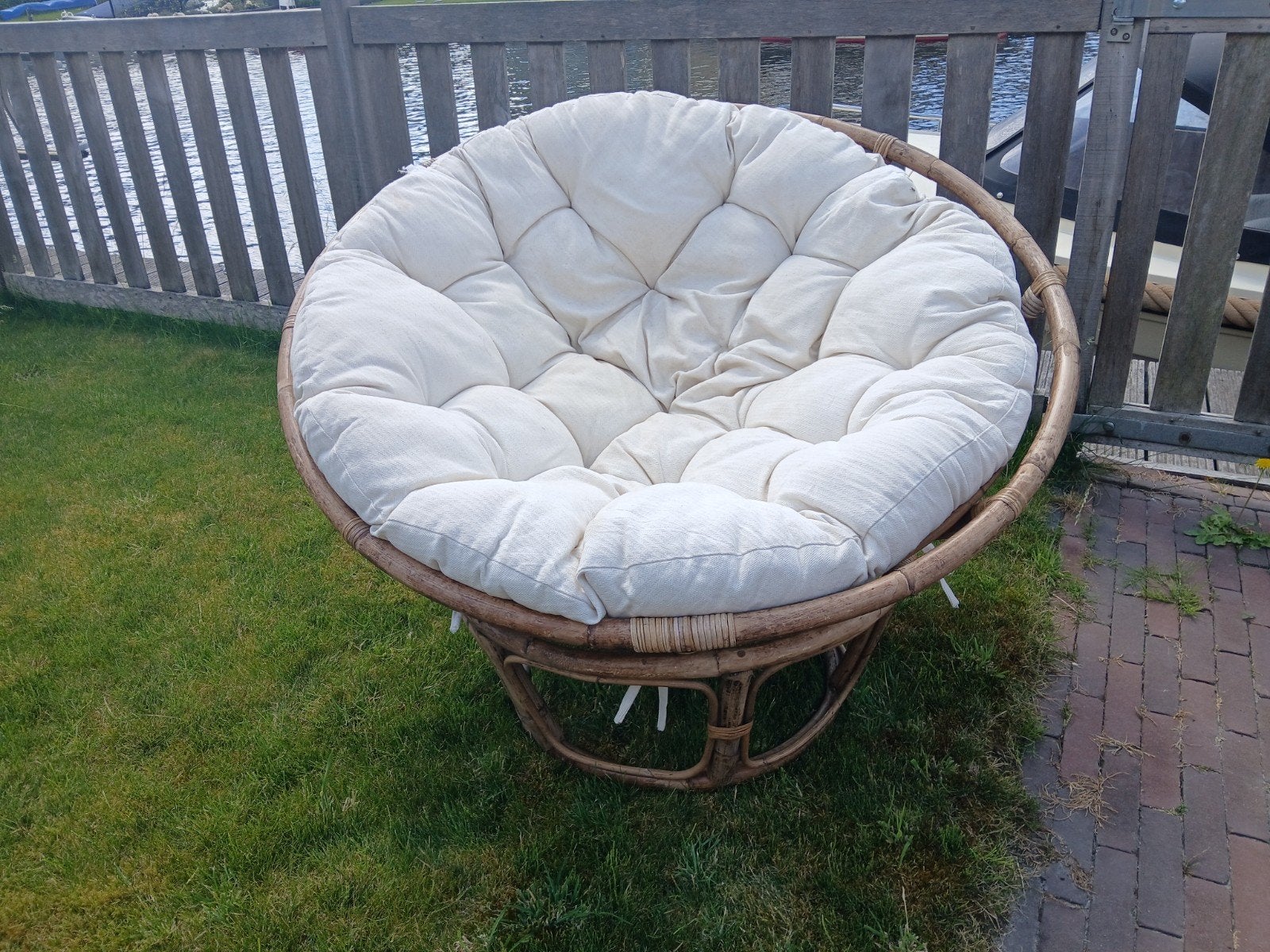 Comfortabele Papasan stoel met kussen, Ophalen, Gebruikt, Overige kleuren, Bohemian, Relax, Lounge