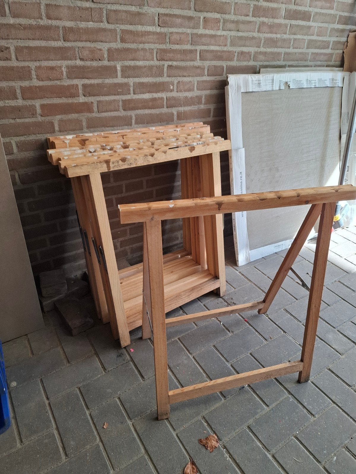 Houten schragen - 8 stuks, Ophalen, Gebruikt