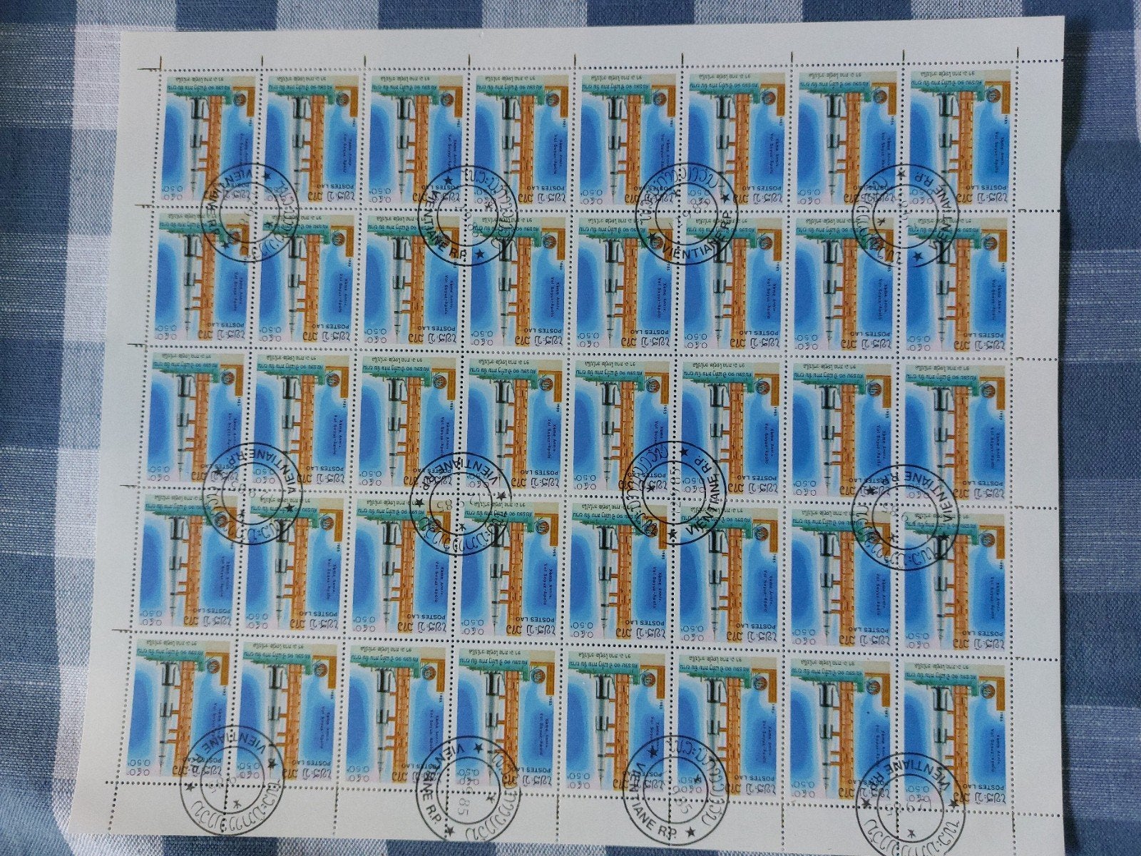 Postzegelvellen ruimtevaart ., Postzegels en Munten, Ophalen of Verzenden, Gestempeld, Plaats of Gebouw
